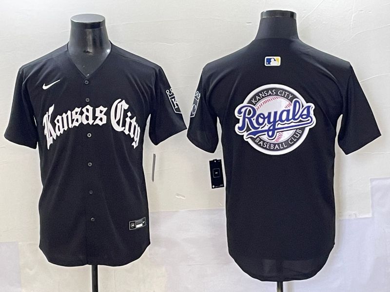 Men 2025 Kansas City Royals Blank Black Five generations Joint Name Nike MLB Jersey style 5